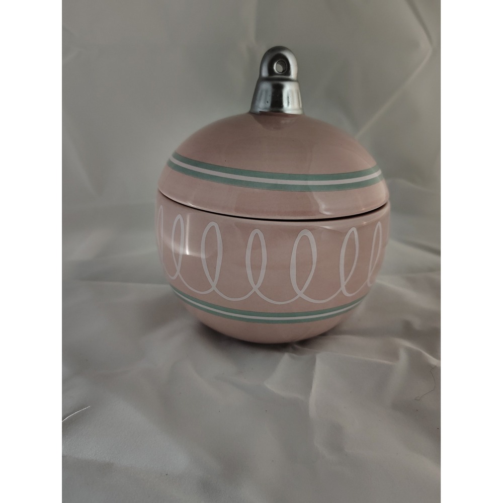 Candy Dish Jar with Lid Pink Decorative Christmas Holiday‎ Candy Dish